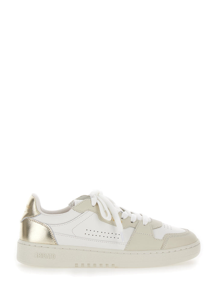 Axel Arigato Women 'Dice Lo' White Sneakers With Logo Detail And Metallic Heel Tab In Suede And Leather Woman