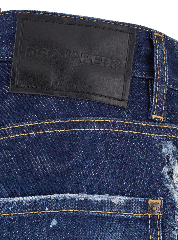 Dsquared2 Men 'Cool Guy' Blue Straight Jeans With Faded Effect In Stretch Cotton Denim Man