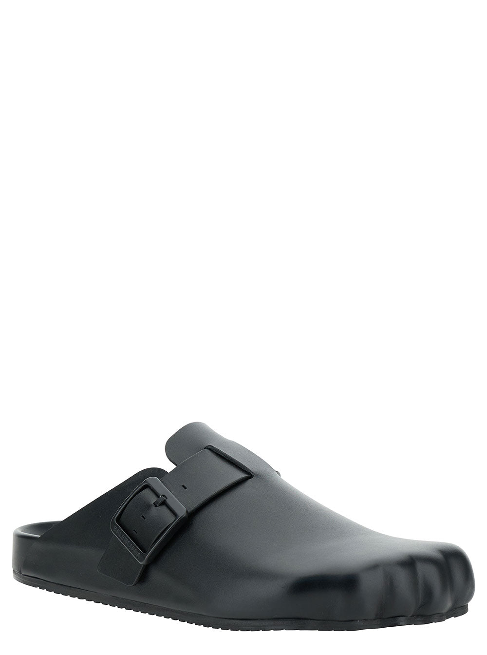 Balenciaga Men 'Sunday' Black Mules With Five Finger Shape At Toe In Matte Leather Man