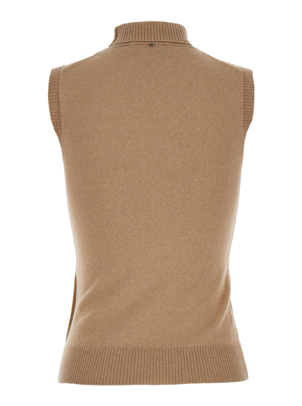 Sportmax Women 'Ardenza' Beige Knit Vest With High Neck In Wool Woman