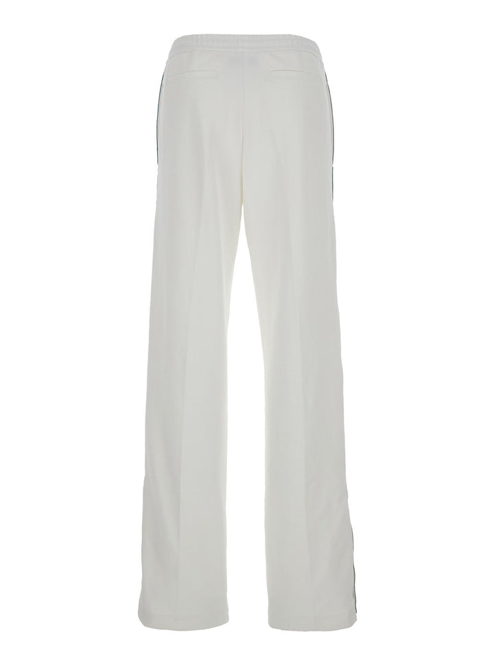 Gucci Women White Joggers Pants With Logo Embroidery And Web Detail In Polyamide Woman