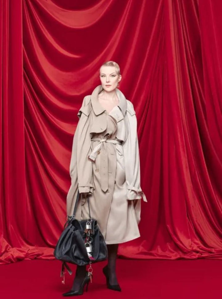 Balenciaga Women 'Double Sleeve' Beige Trench Coat With Extra Pair Of Sleeves In Cotton Woman