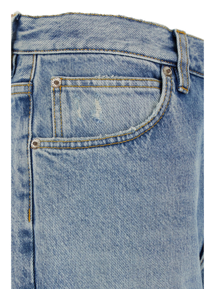 Balenciaga Women Light Blue Low Waisted Straight Jeans In Denim Woman