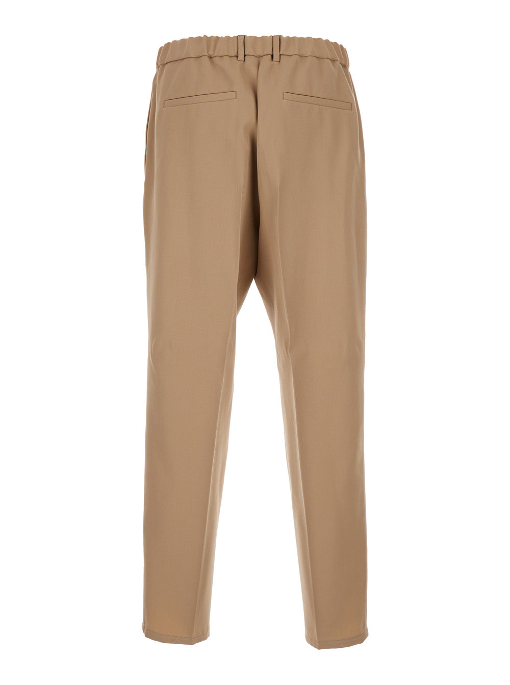 Jil Sander Men Beige Pants With Elastic Waistband In Wool Man