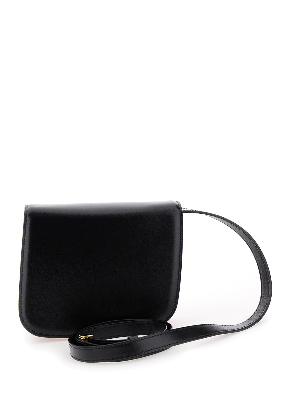 Ferragamo Women 'Fiamma S' Black Asymmetric Crossbody Bag With Logo Detail In Leather Woman