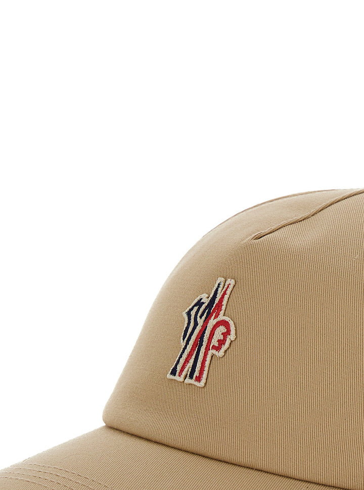 Moncler Grenoble Men Beige Baseball Cap With Logo Embroidery In Cotton Man