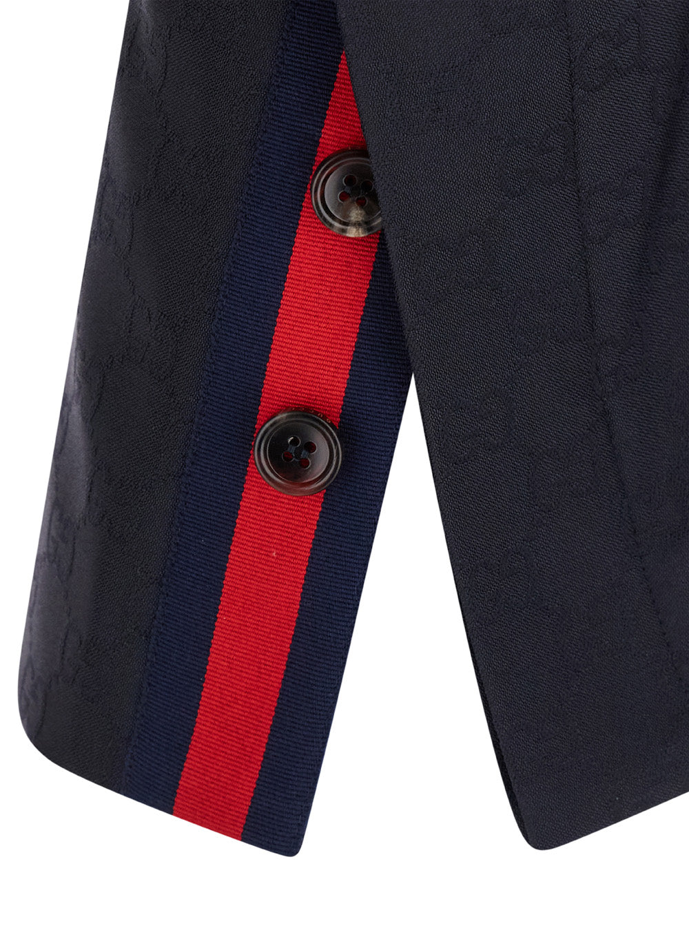 Gucci Men Blue Pants With Web Detail In Gg Fabric Man