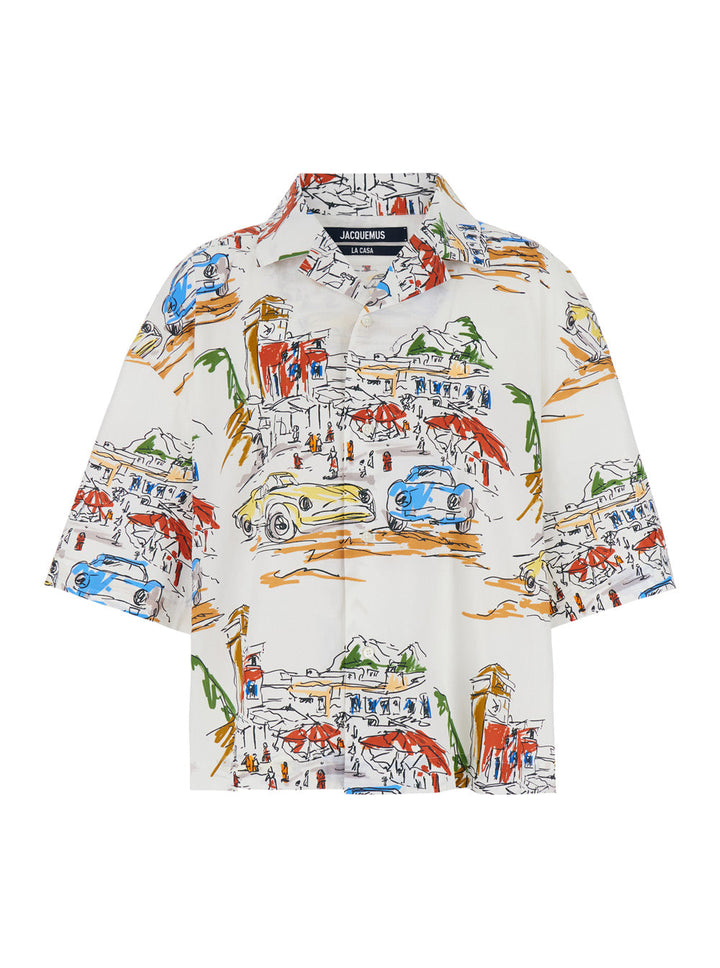 Jacquemus Men 'La Chemise Casaco' Multicolor Bowling Shirt With Graphic Print In Cotton Man
