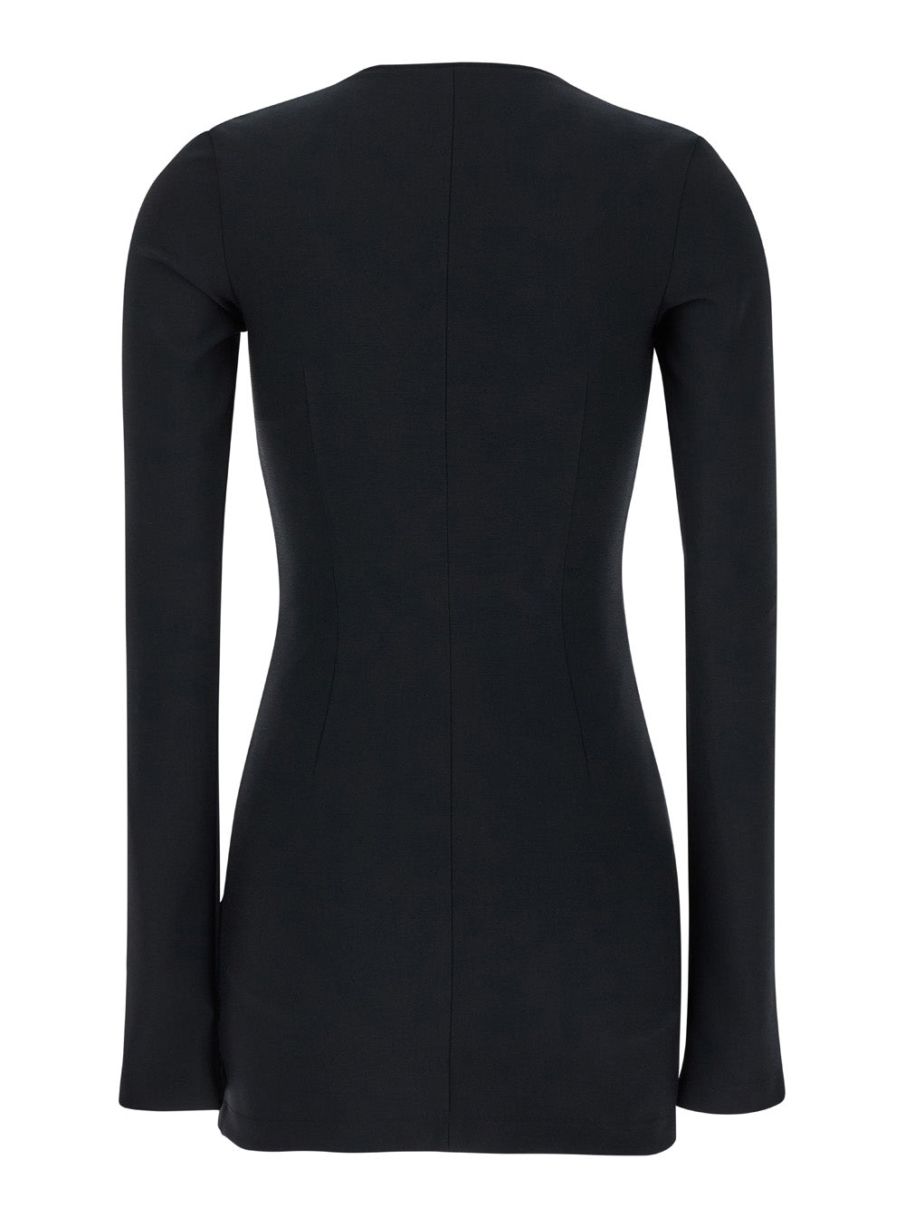 The Attico Women Mini Black Dress With Branded Zip Puller In Tech Fabric Woman