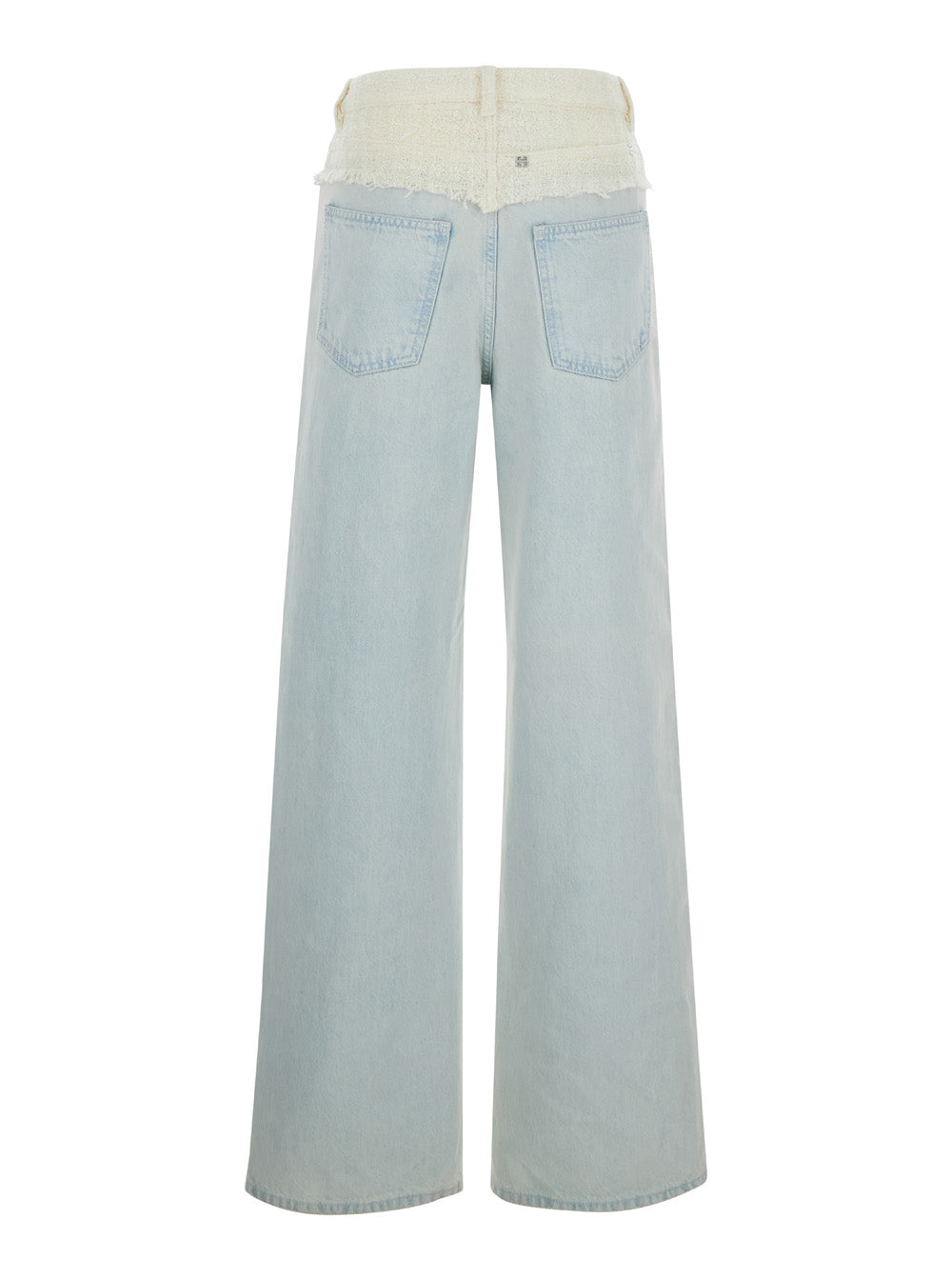 Givenchy Women Blue Jeans With Tweed Waist In Denim Woman