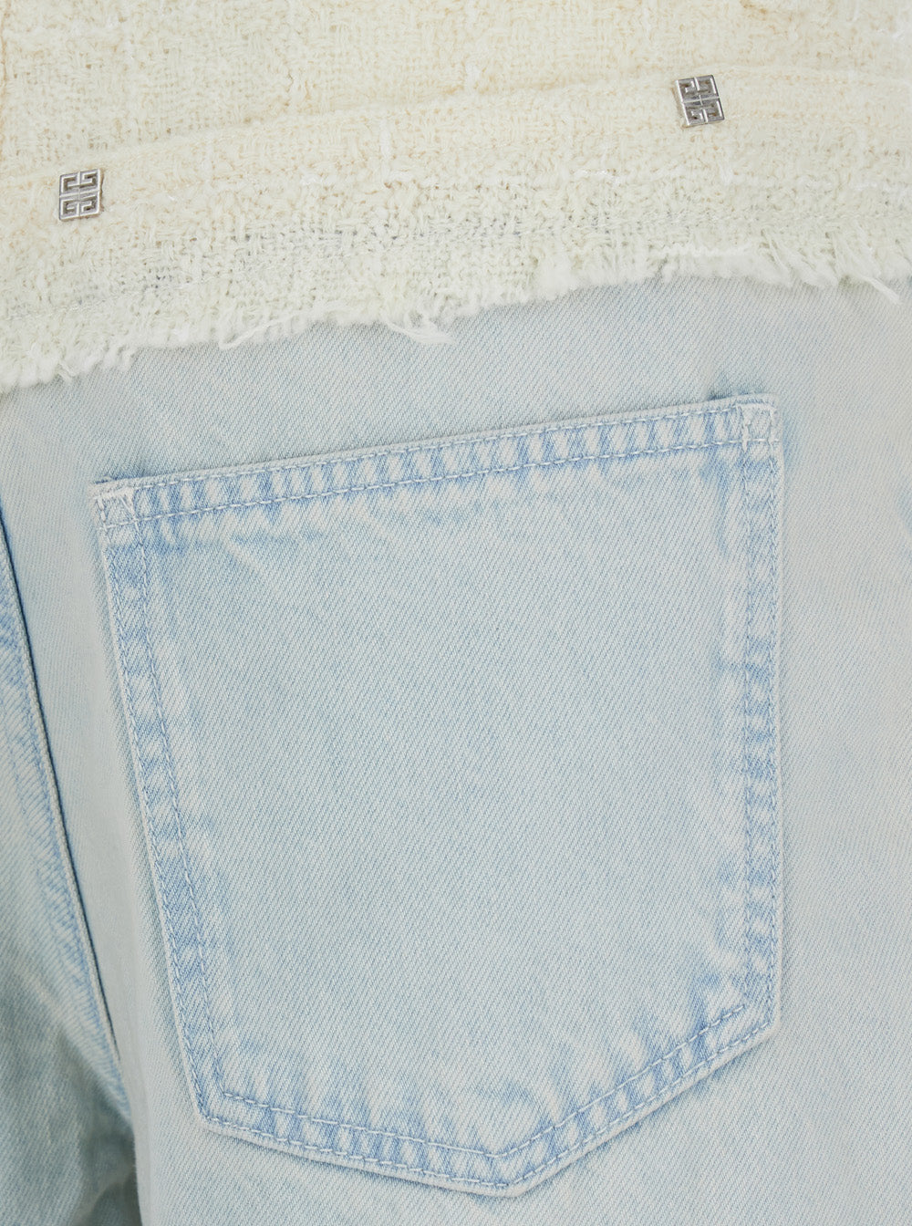 Givenchy Women Blue Jeans With Tweed Waist In Denim Woman