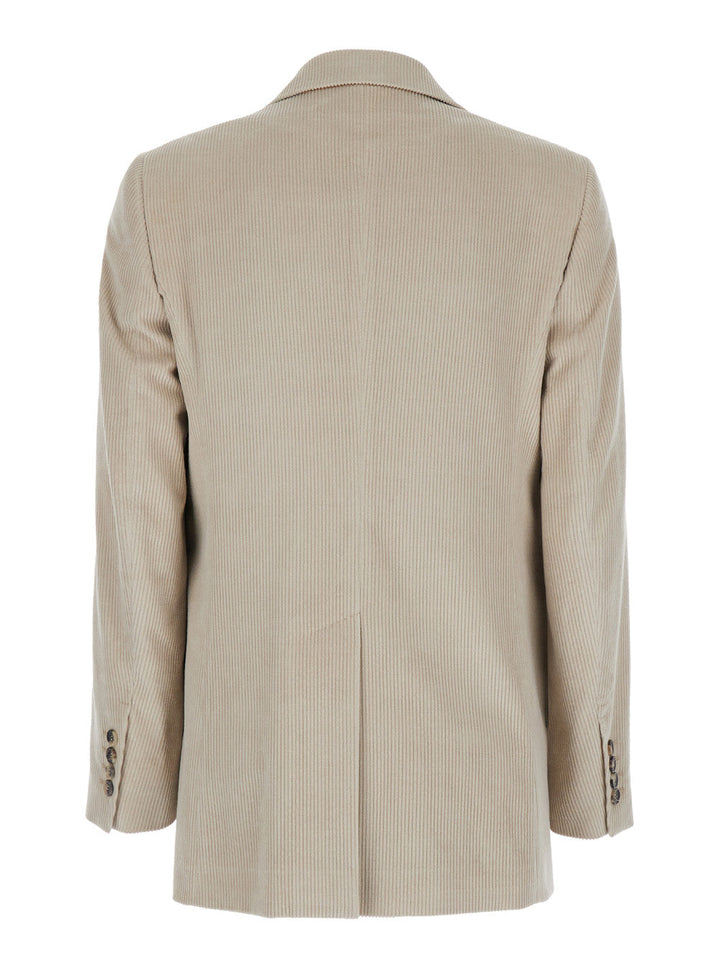 Max Mara Women 'Kuban' Beige Single-Breasted Jacket With Notched Revers In Cotton Blend Woman