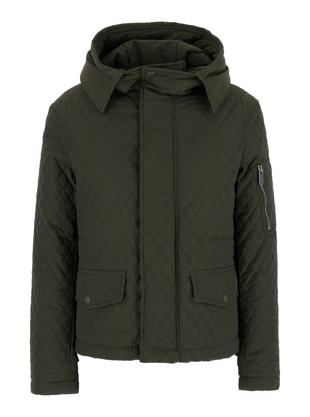 Burberry Women Green Quilted Jacket With Ekd Logo Detail In Cotton Blend Woman