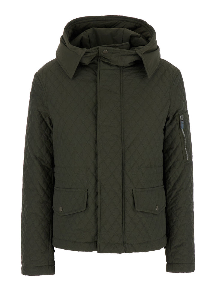 Burberry Women Green Quilted Jacket With Ekd Logo Detail In Cotton Blend Woman