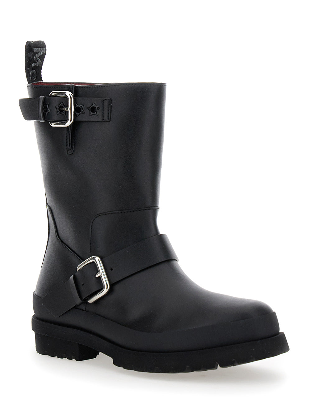 Stella Mccartney Women 'Trace' Black Ankle Boots With Buckle In Tech Fabric Woman