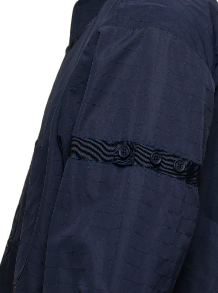 Thom Browne Men Oversized Blue Shirt With Patch Pockets In Polyamide Blend Man