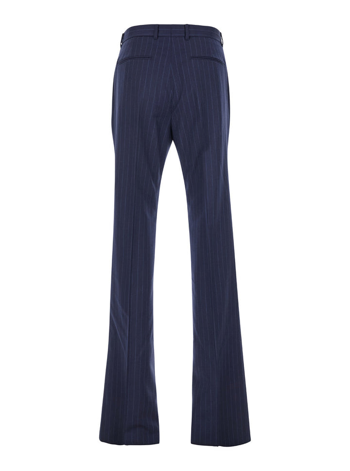 Givenchy Men Blue Flared Pants With High Waist In Wool Man