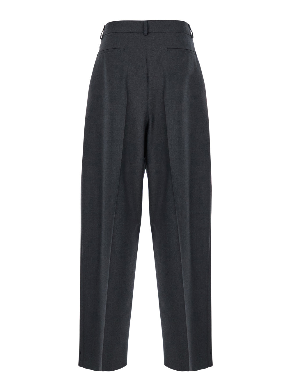 Valentino Men Grey Wide Pants With Pences In Wool Man