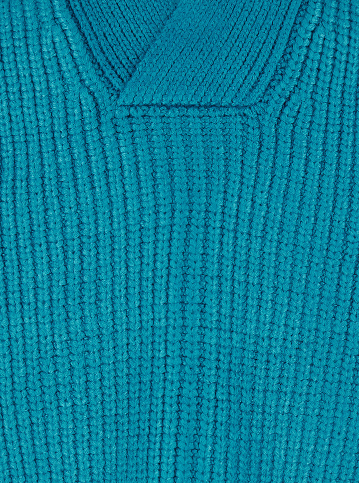 Valentino Men Light Blue Pullover With V Neck In Silk Blend Knit Man