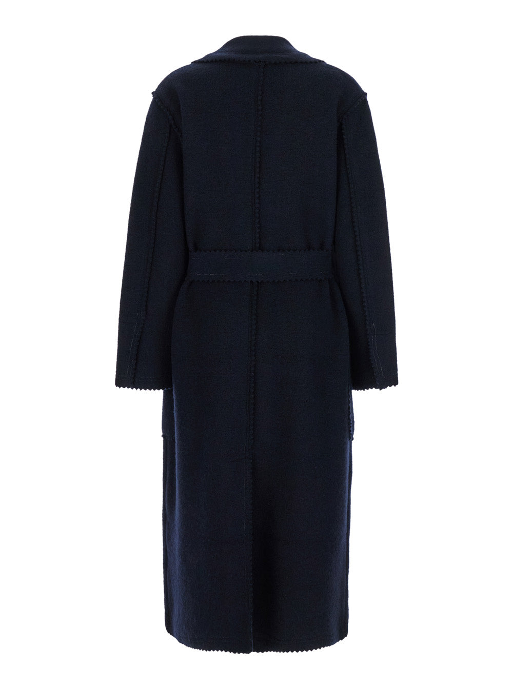 Max Mara Women 'Jene' Long Blue Coat With Belt In Wool And Cashmere Woman