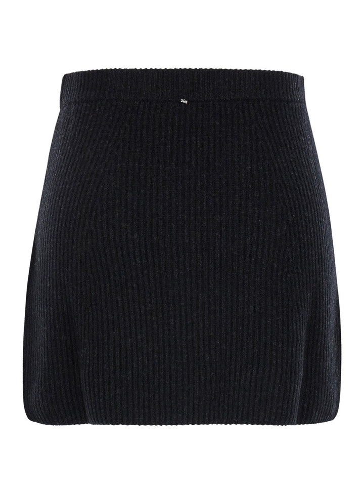 Sportmax Women 'Teiera' Black Mini Skirt In Wool Woman