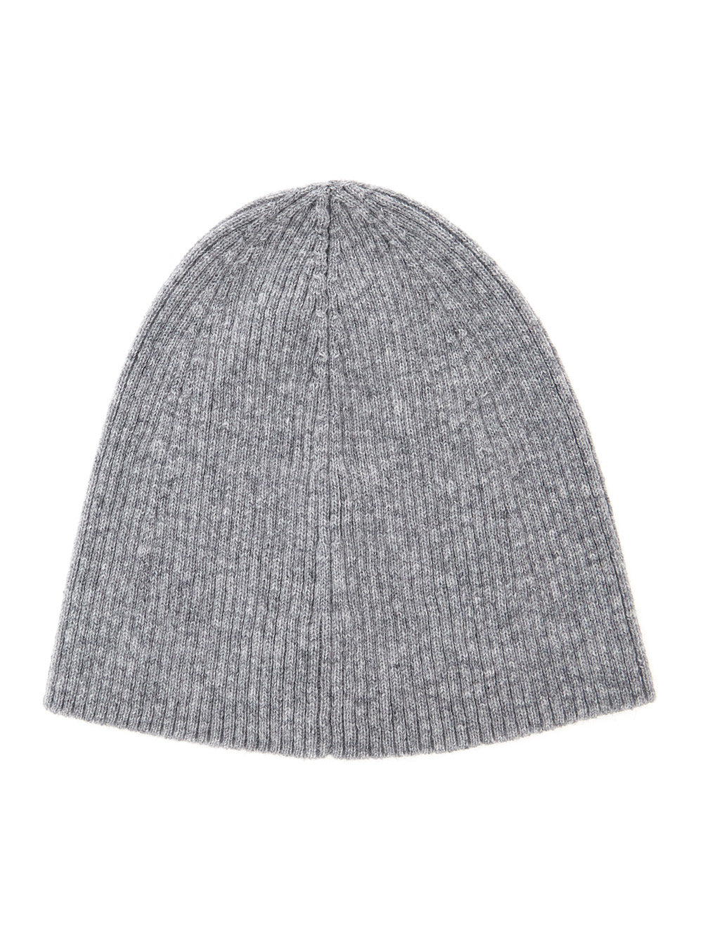 Saint Laurent Men Grye Beanie With Logo Patch In Cashmere Man