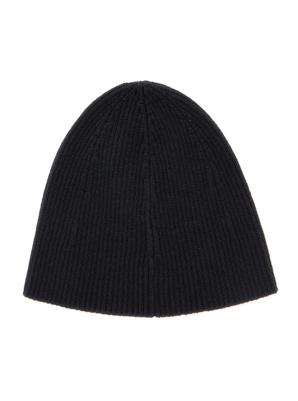 Saint Laurent Men Black Beanie With Logo Patch In Cashmere Man