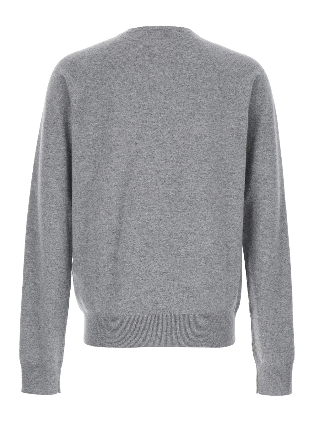 Saint Laurent Men Grey Crewneck Sweater With Cassandre In Cashmere Man