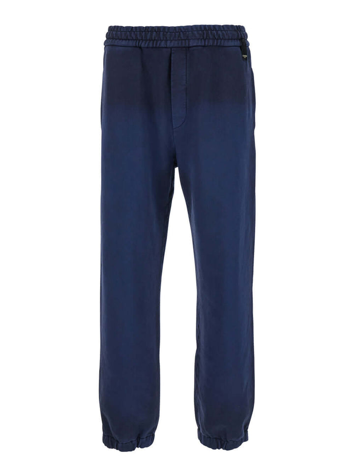 Fendi Men Blue Pants With High Elastic Waist In Cotton Man