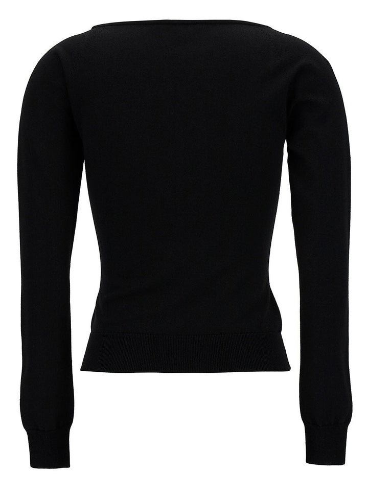 Alexander Mcqueen Women Black Top With Square Neckline In Viscose Blend Woman