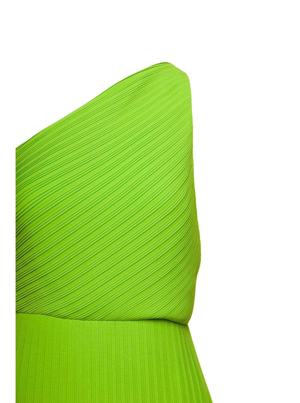 Solace London Women Green One Shoulder Maxi Dress In Techno Fabric Woman