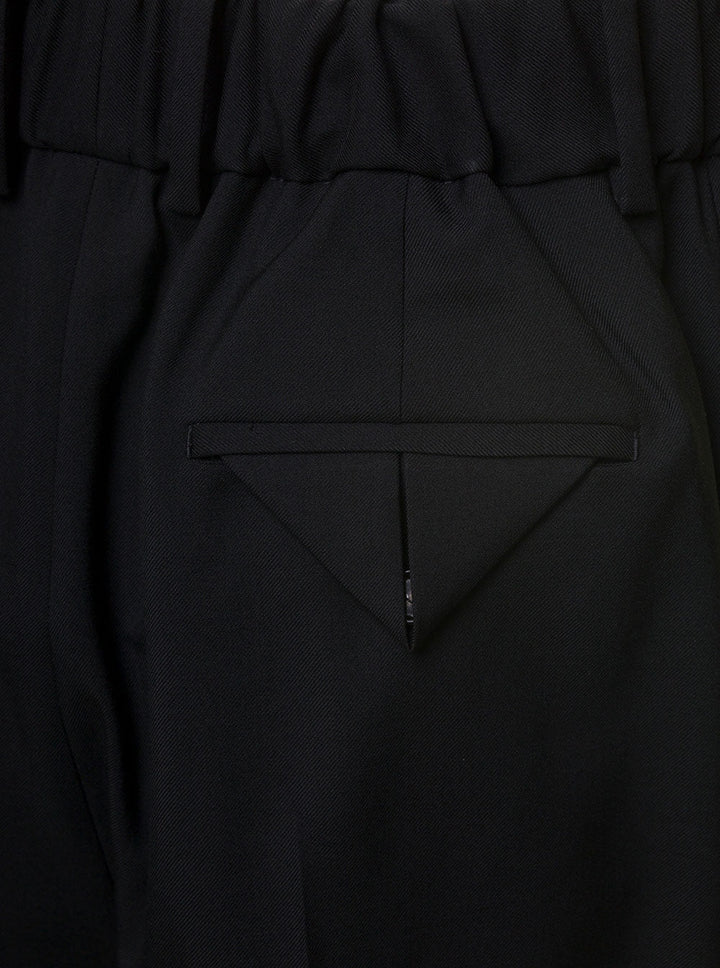 Bottega Veneta Women Black Straight Trousers With Coulisse At Waistline In Wool Twill Woman