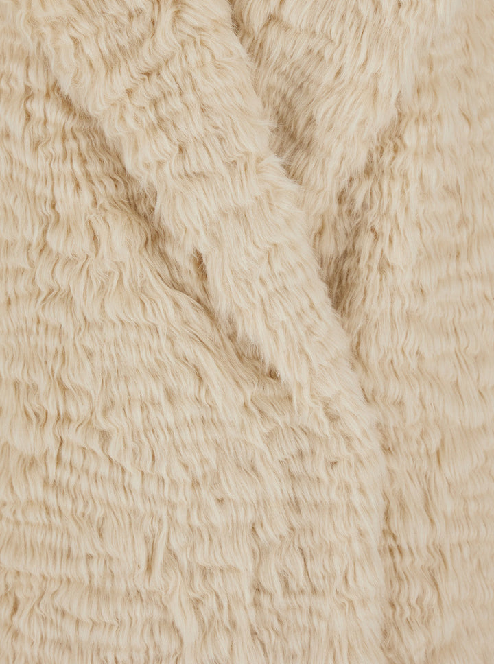 Stand Women 'Nicole' Beige Double-Breasted Coat With Classic Revers In Eco-Fur Woman