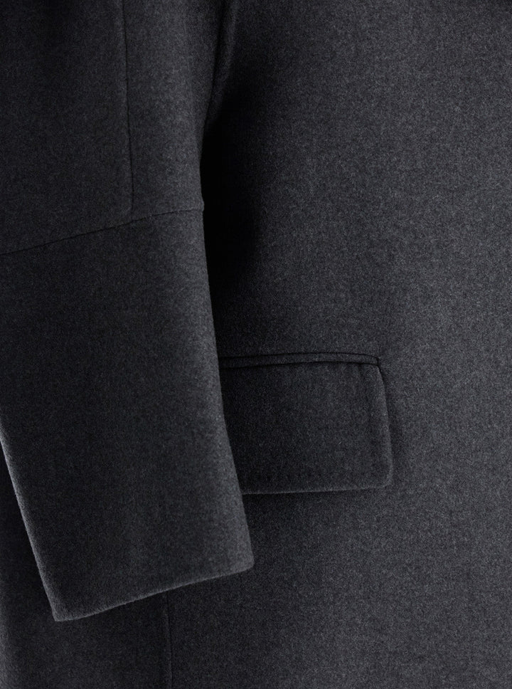 Max Mara Women 'Asburgo' Grey  Coat With Notched Revers In Virgin Wool Blend Woman