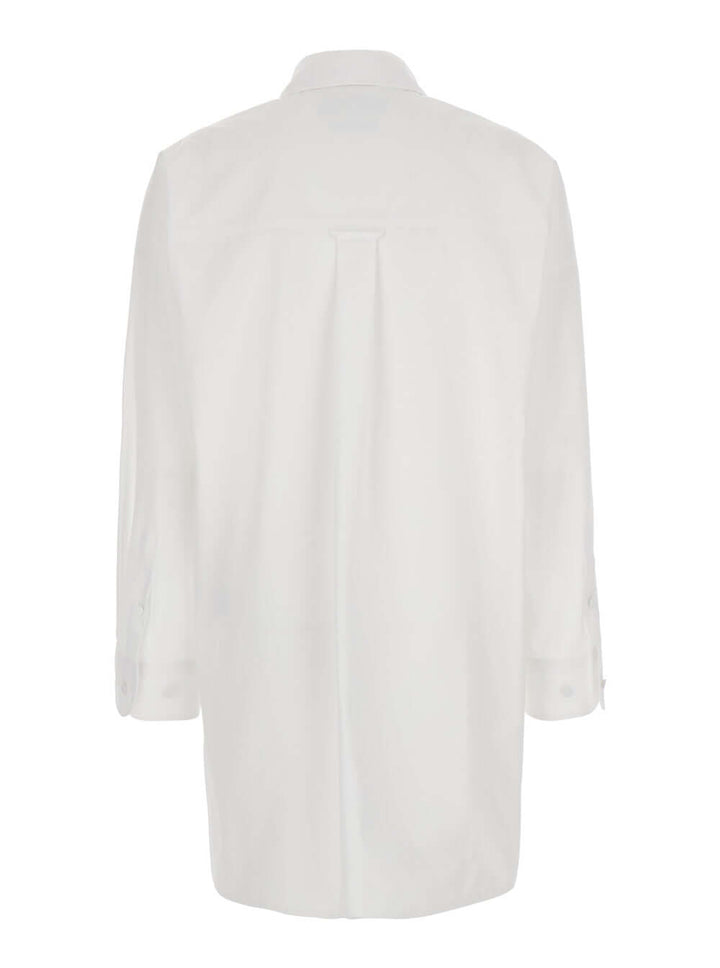 Gucci Women White Shirt With Classic Collar And Logo Lettering On The Collar In Cotton Woman