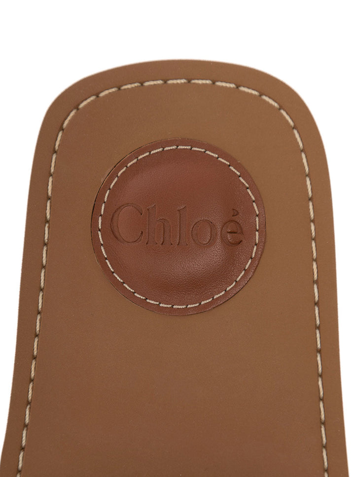 Chloé Women Chloé Woman's Black Canvas Sandals With Logo