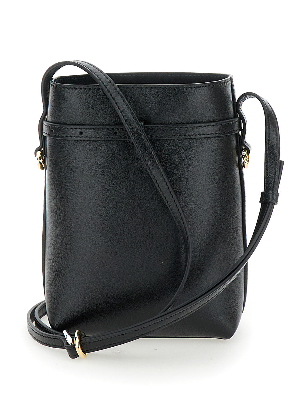 Givenchy Women 'Voyou' Black Crossbody Bag With Laminated Logo And Buckle In Leather Woman