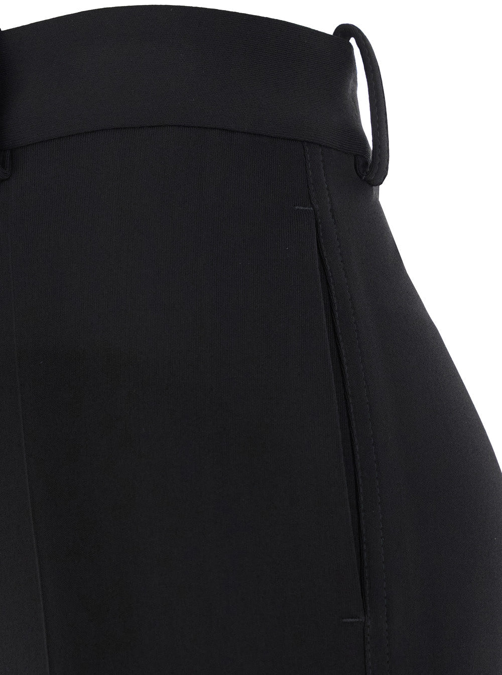 Bottega Veneta Women Black Flared Pants With Belt Loops In Viscose Blend Woman