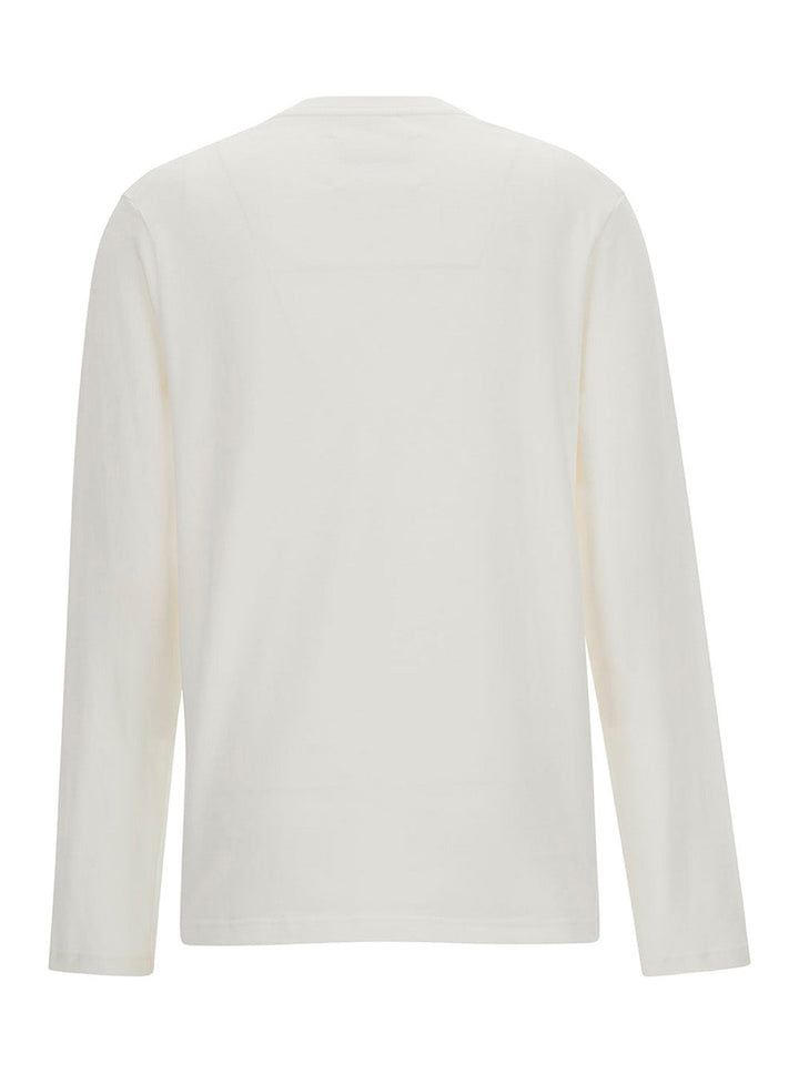 Jil Sander Women White Long Sleeve T-Shirt With Contrasting Logo Print In Cotton Woman