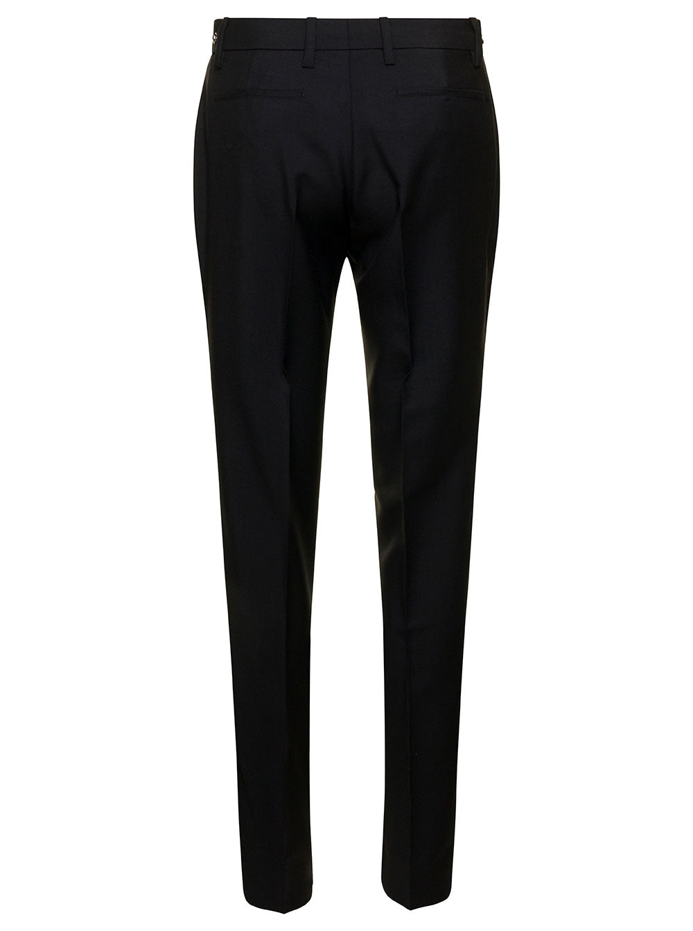 Gucci Women Black Slim Pants With Horsebit Detail In Mohair And Wool Woman