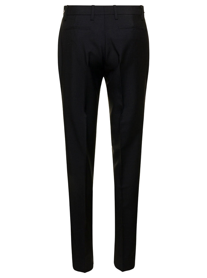 Gucci Women Black Slim Pants With Horsebit Detail In Mohair And Wool Woman