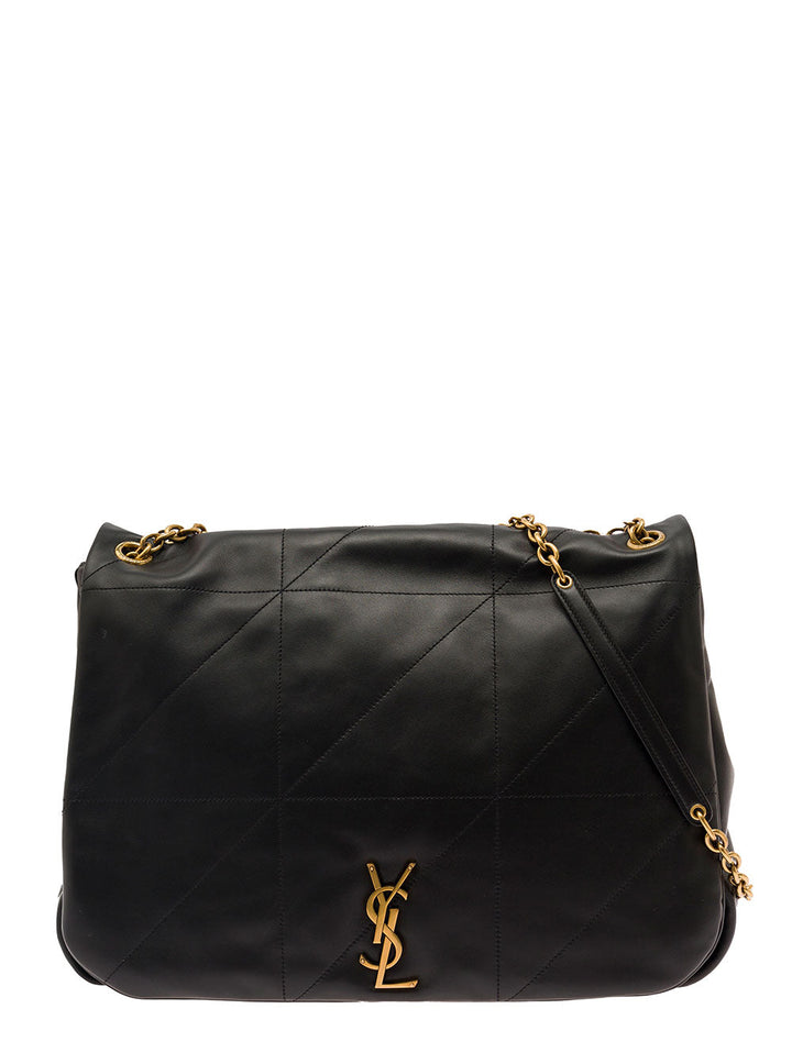 Saint Laurent Women 'Jamie 4.3' Maxi Black Shoulder Bag With Cassandre Detail In Quilted Leather Woman
