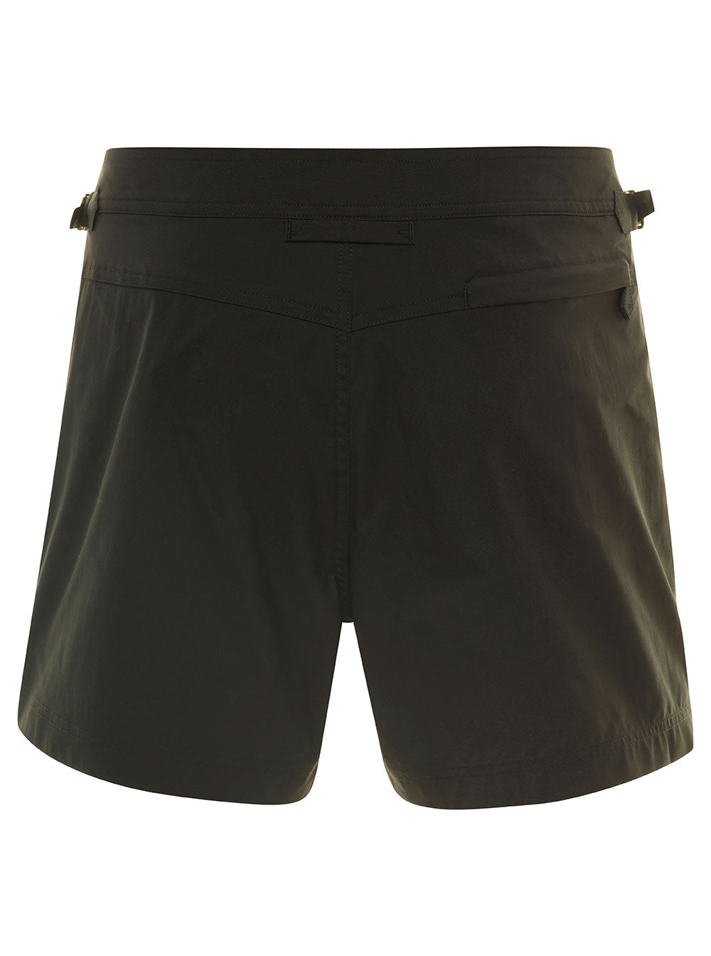 Tom Ford Men Black Swimsuit With Buckle On The Front In Tech Fabric Man