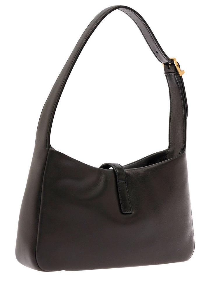 Saint Laurent Women 'Le 5 À 7 Padded' Black Shoulder Bag With Logo Detail In Padded Leather Woman