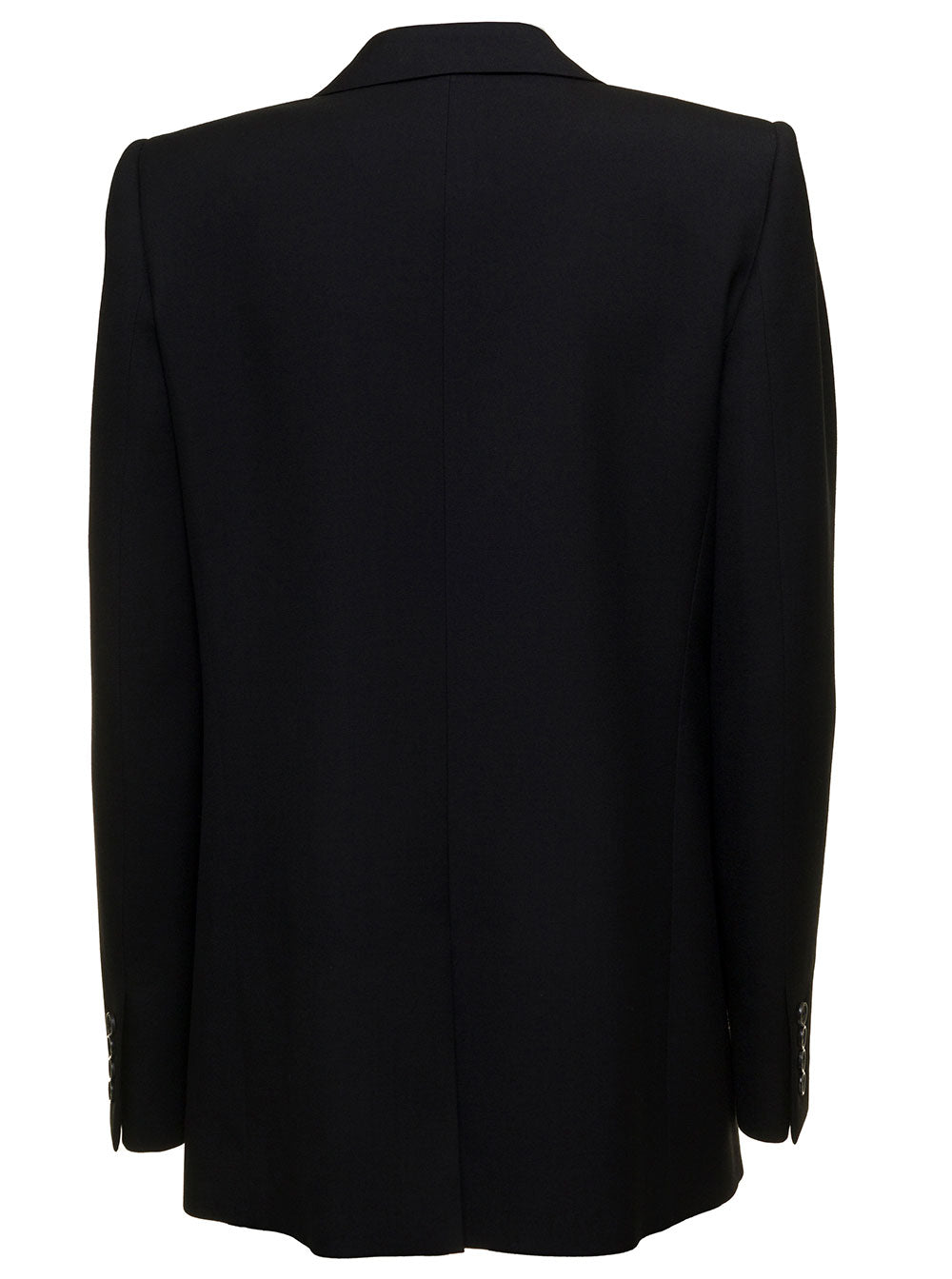 Saint Laurent Women Saint Laurent Woman's Black  Gabardine Single-Breasted Blazer