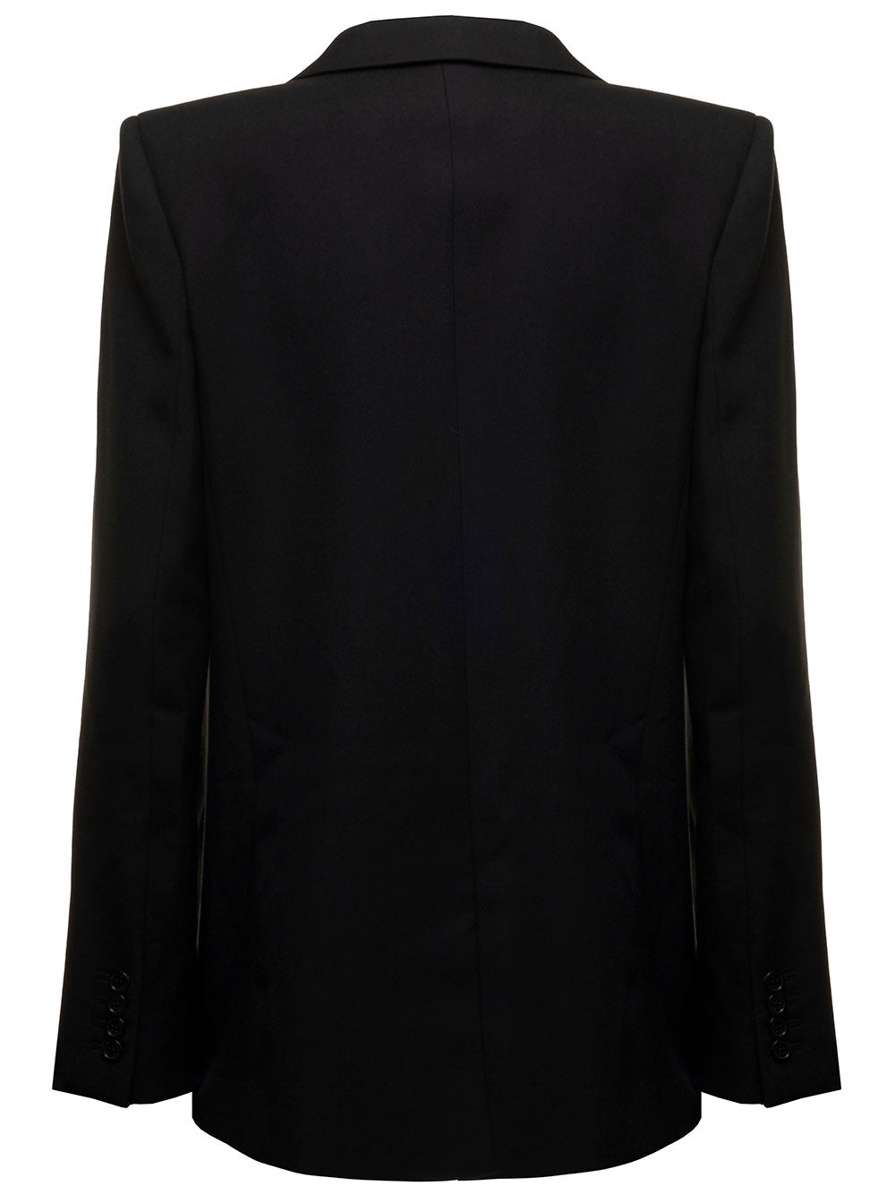 Saint Laurent Women Saint Laurent Woman's Black  Gabardine Single-Breasted Blazer