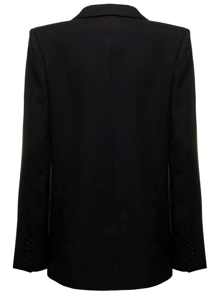 Saint Laurent Women Saint Laurent Woman's Black  Gabardine Single-Breasted Blazer