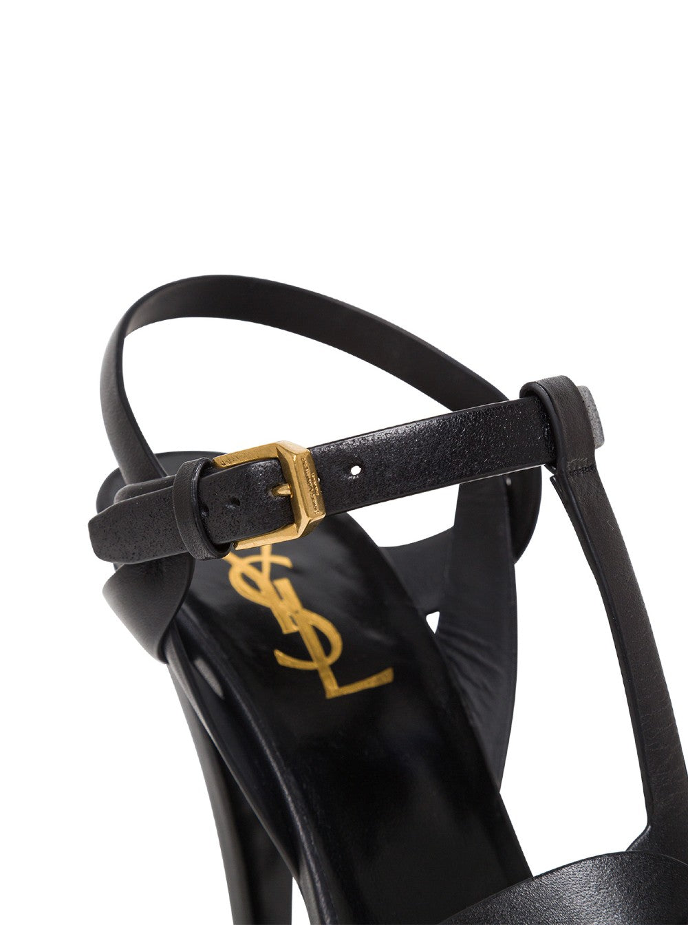 Saint Laurent Women 'Tribute' Black Sandals With Logo In Patent Leather Woman