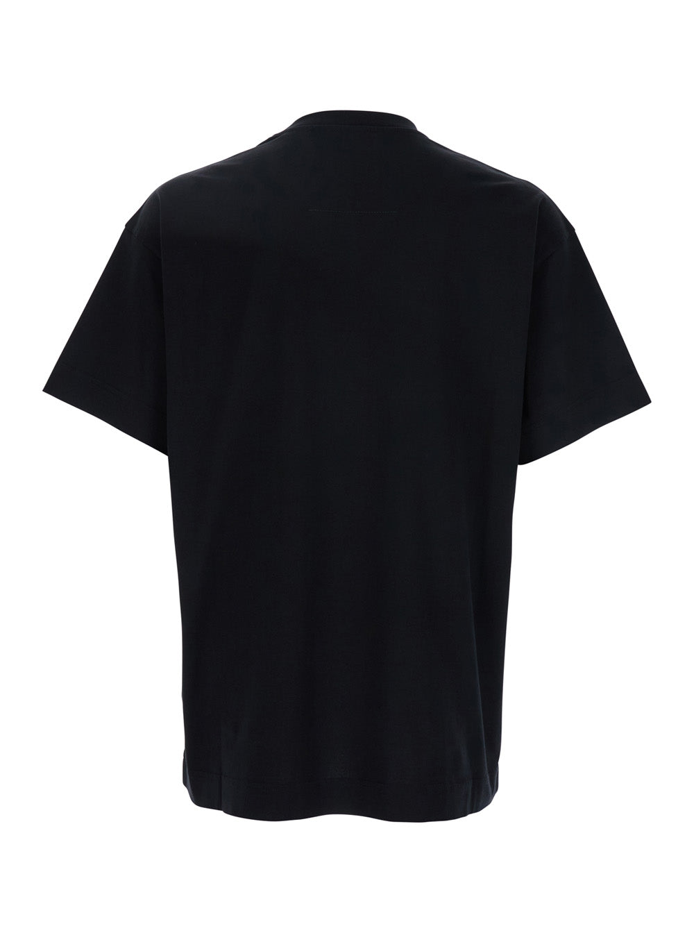 Givenchy Men Black Crewneck T-Shirt With Embossed Logo On Front In Cotton Man