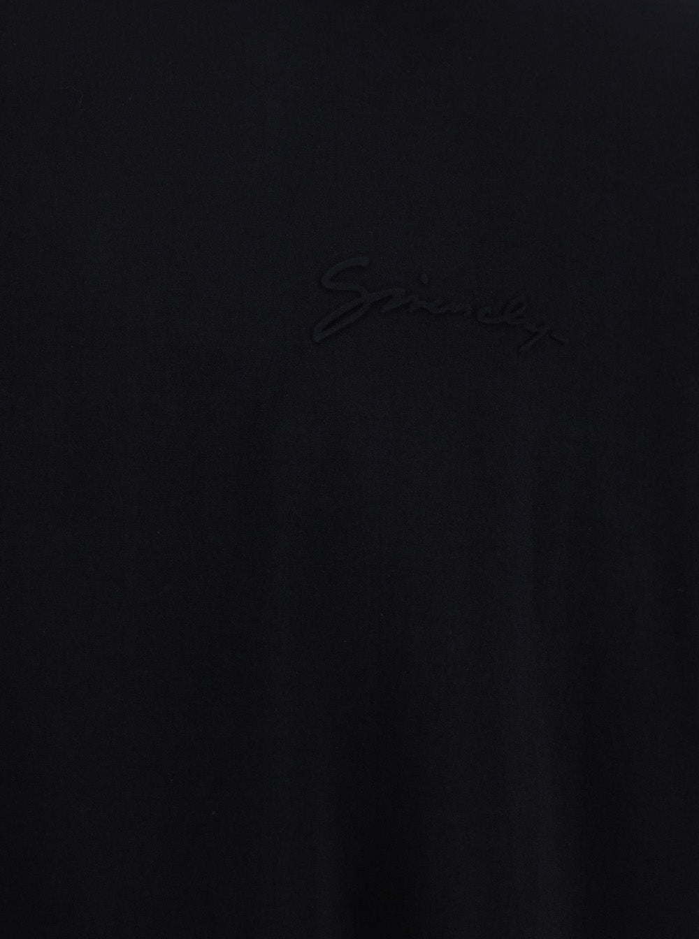 Givenchy Men Black Crewneck T-Shirt With Embossed Logo On Front In Cotton Man